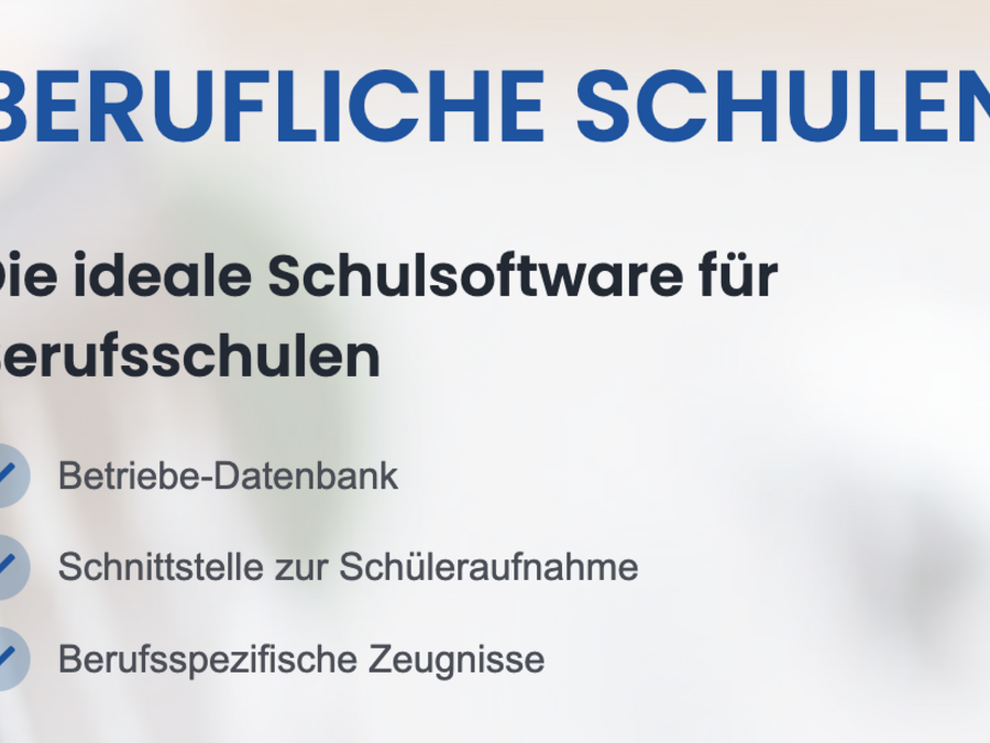 Software für Berufsbildende Schulen (Berufschulen) | Schulverwaltungssoftware Software für Berufsbildende Schulen (Berufschulen) | Schulverwaltungssoftware