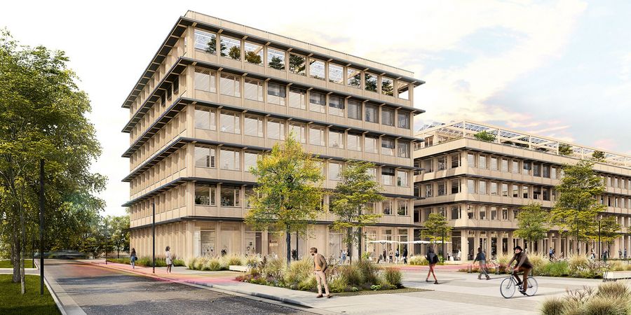 Die Visualisierung von Tower B zeigt, wie urbane Dichte, klare Architektur und flexible Nutzungskonzepte zusammengeführt werden Die Visualisierung von Tower B zeigt, wie urbane Dichte, klare Architektur und flexible Nutzungskonzepte zusammengeführt werden