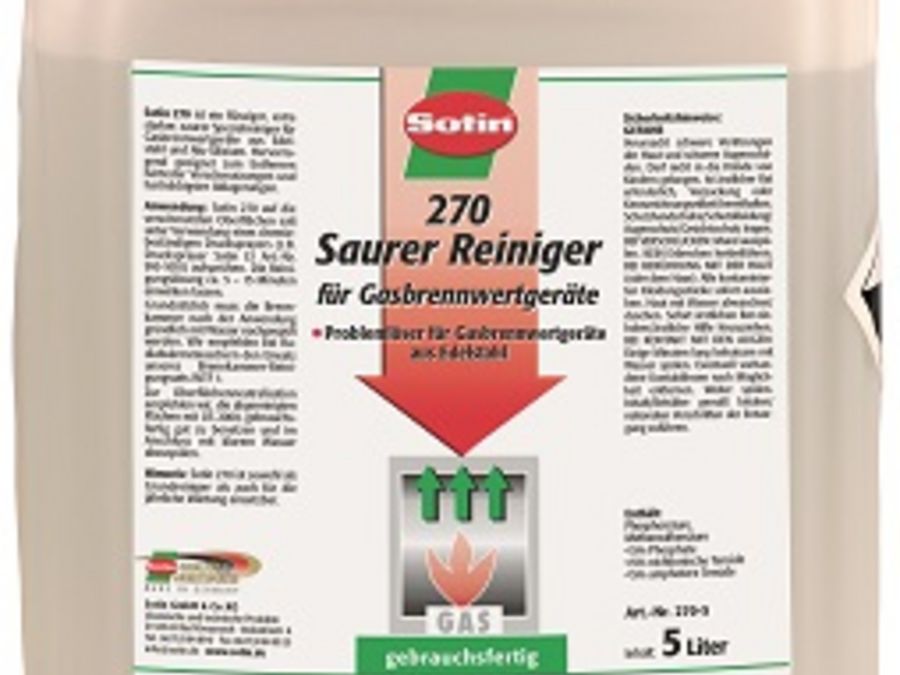 Sotin 270 Saurer Reiniger für Gasbrennwertgeräte Sotin 270 Saurer Reiniger für Gasbrennwertgeräte