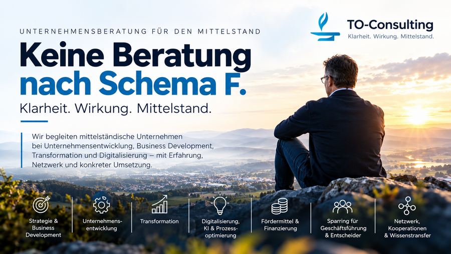 Unternehmensberatung für den Mittelstand: Keine Beratung nach Schema F Unternehmensberatung für den Mittelstand: Keine Beratung nach Schema F