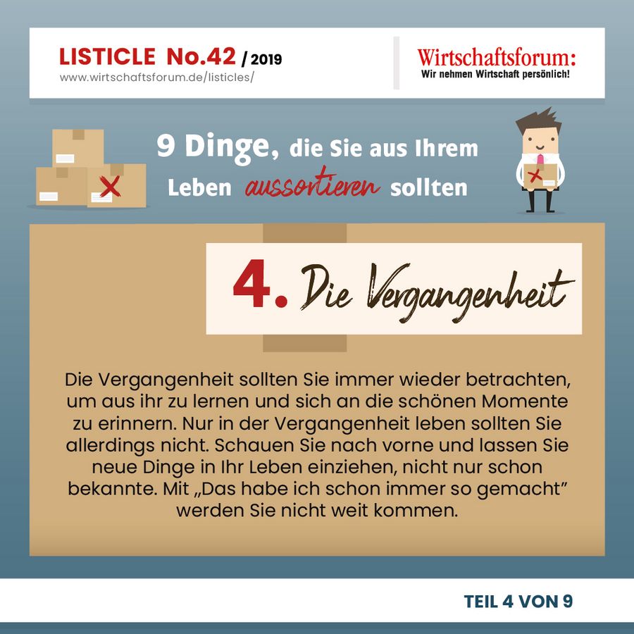 9 Dinge, die Sie aus Ihrem Leben aussortieren sollten - Die Vergangenheit 