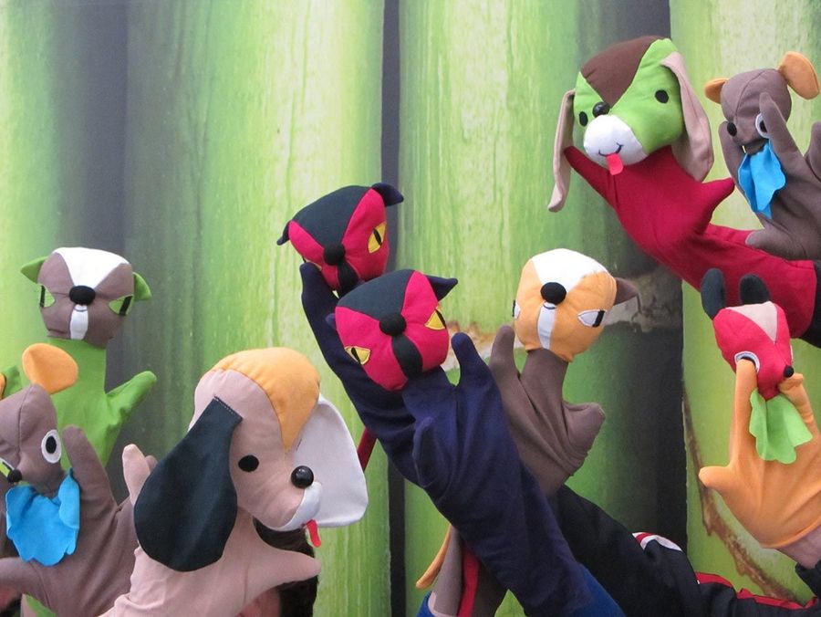 Kreative Handpuppen.