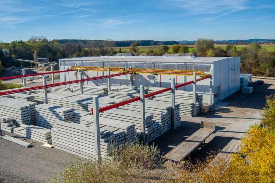 Aarsleff Grundbau Lager für Centrum Pfähle am Standort in Germaringen Aarsleff Grundbau Lager für Centrum Pfähle am Standort in Germaringen