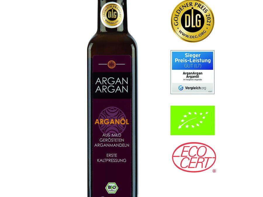 ARGANARGAN Bio-Arganöl aus gerösteten Arganmandeln, kaltgepresst, DLG-GOLD prämiert, Sieger 2024 Preis-Leistung (vergleich.org) ARGANARGAN Bio-Arganöl aus gerösteten Arganmandeln, kaltgepresst, DLG-GOLD prämiert, Sieger 2024 Preis-Leistung (vergleich.org)