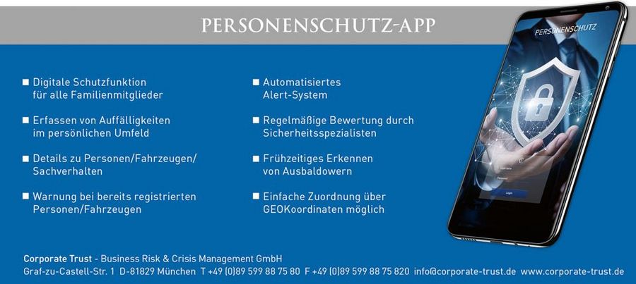 Personenschutz App von Corporate Trust Personenschutz App von Corporate Trust