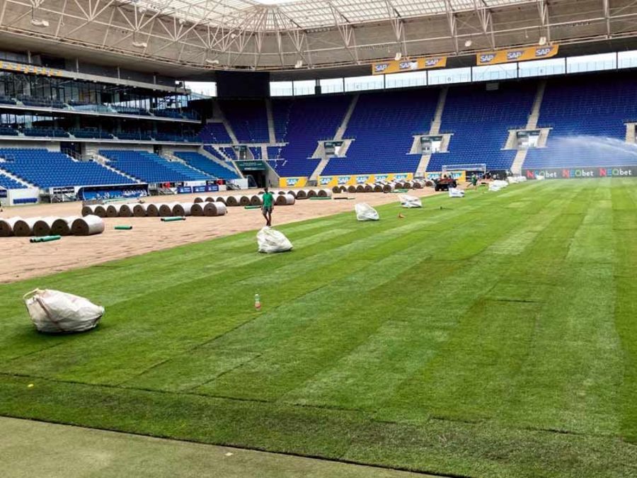 Engelmann Turf Care Verlegung von Hybridrasen TSG Hoffenheim