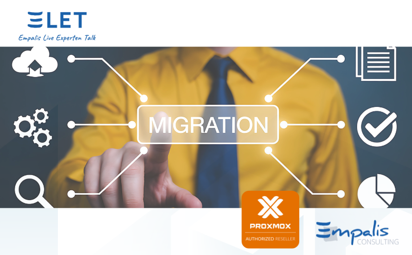 Live-Webinar "Empalis Live Experten Talk (ELET): Hypervisoren im Wandel - Follow-up: Proxmox Live Demo" Live-Webinar "Empalis Live Experten Talk (ELET): Hypervisoren im Wandel - Follow-up: Proxmox Live Demo"