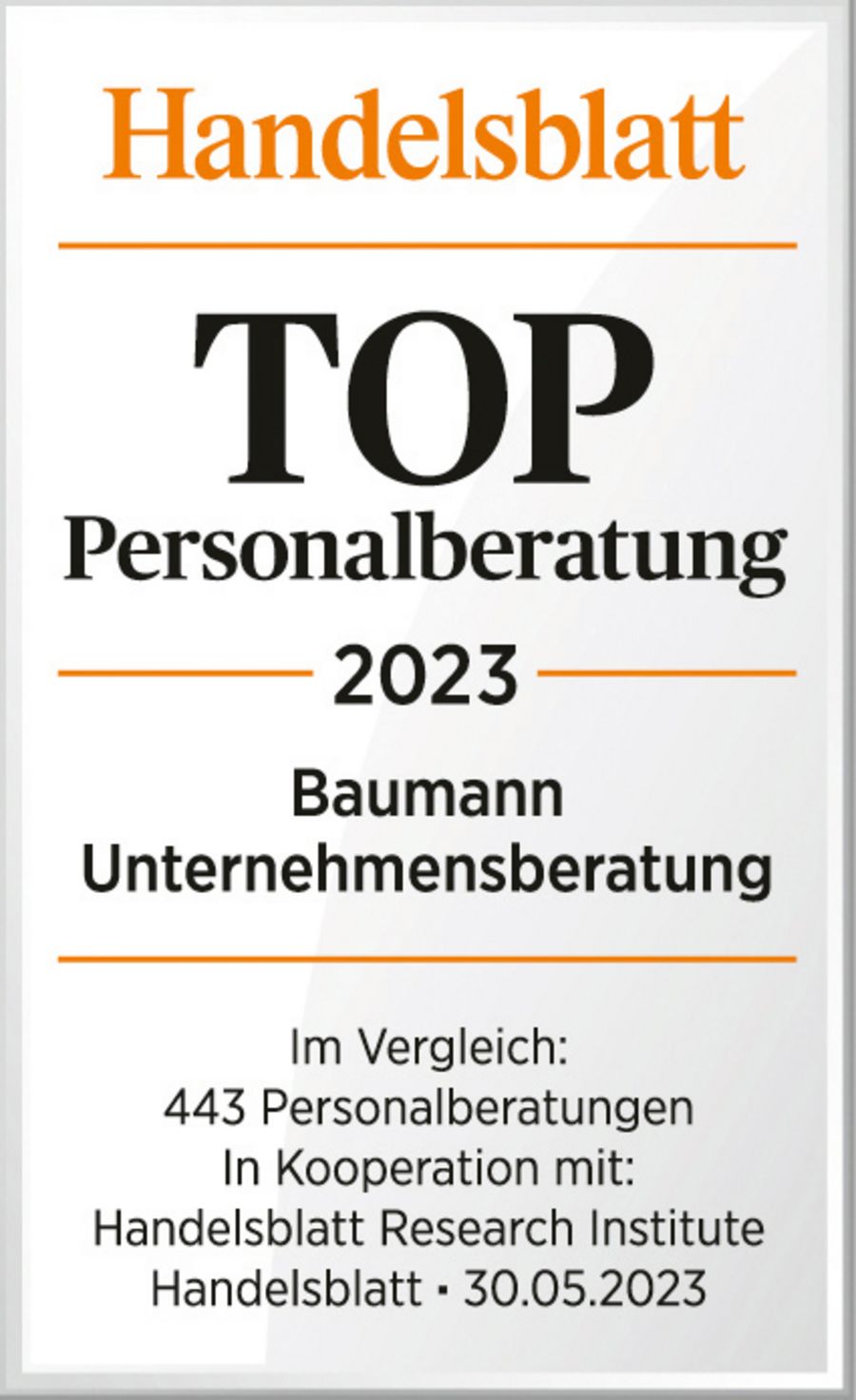 Baumann Unternehmensberatung Auszeichnung Handelsblatt Baumann Unternehmensberatung Auszeichnung Handelsblatt
